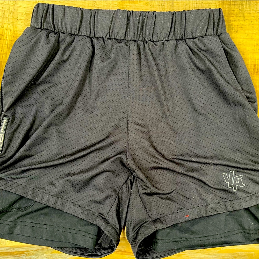 YoungLA gym shorts with black compression lining